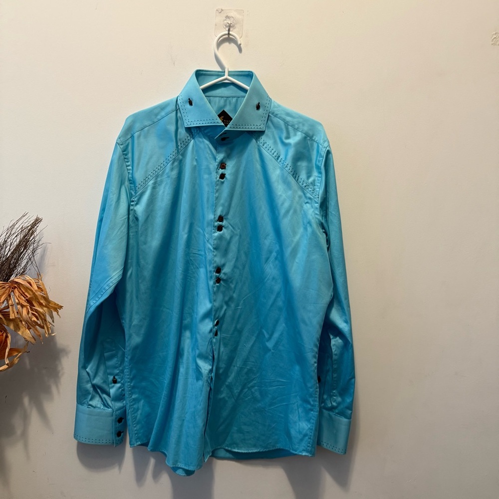 Frank Negretti Blue Formal button down shirt Size XL